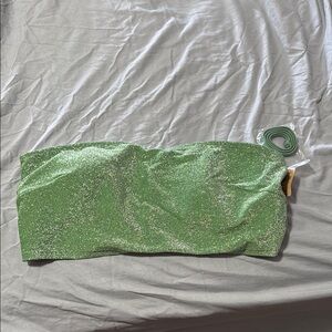 Green Glitter Bikini Top